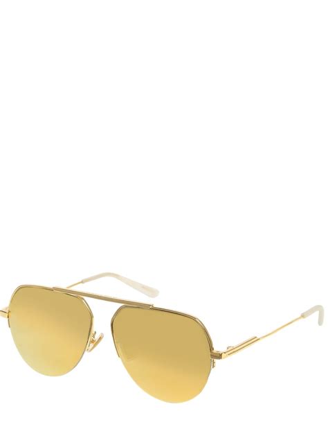 bottega veneta - bv1150s - shiny gold lv - metal|Bottega Veneta™ BV1150S Aviator Sunglasses .